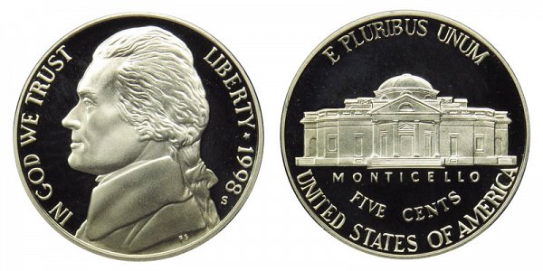 1998 S Jefferson Nickel Proof 