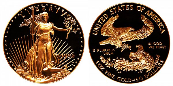 1998 W Proof One Ounce American Gold Eagle - 1 oz Gold $50 