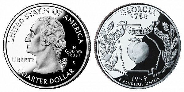 1999 S Proof Georgia State Quarter