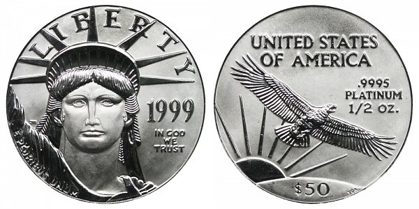 1999 Half Ounce American Platinum Eagle - 1/2 oz Platinum $50 