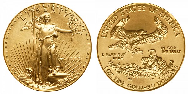 1999 One Ounce American Gold Eagle - 1 oz Gold $50 