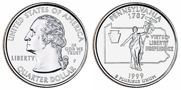 1999 P Pennsylvania State Quarter 