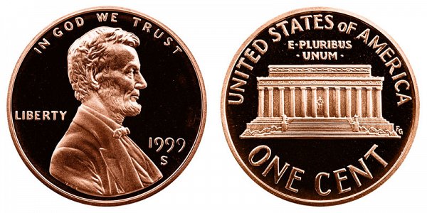 1999 S Lincoln Memorial Cent Penny Proof 