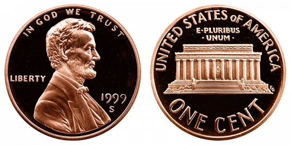 1999 S Lincoln Memorial Cent Penny Proof