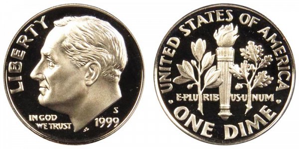 1999 S Roosevelt Dime Proof