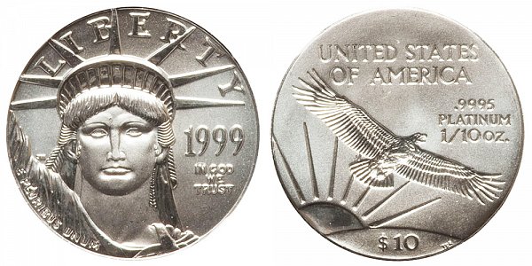 1999 Tenth Ounce American Platinum Eagle - 1/10 oz Platinum $10 