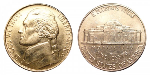 2000 D Jefferson Nickel 