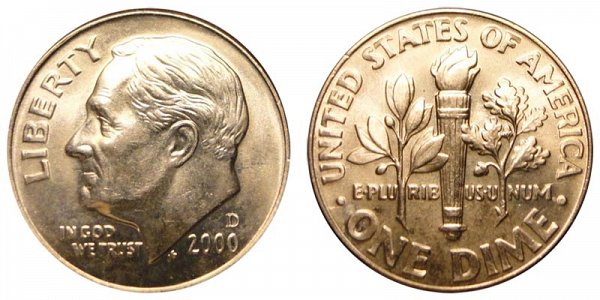 2000 D Roosevelt Dime