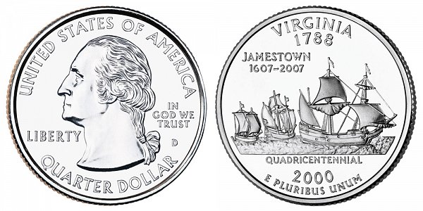 2000 D Virgnia State Quarter 