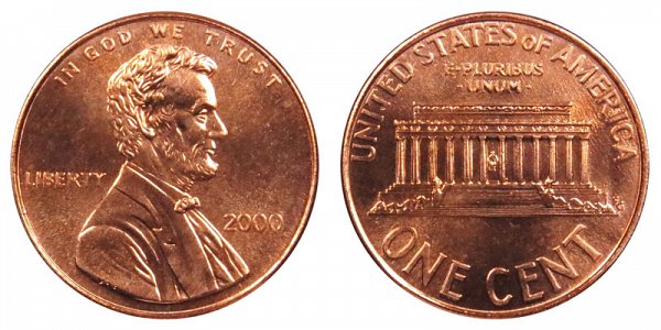 2000 Lincoln Memorial Cent Penny 