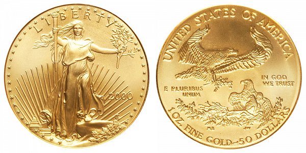 2000 One Ounce American Gold Eagle - 1 oz Gold $50 