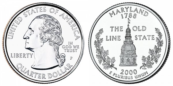 2000 P Maryland State Quarter 