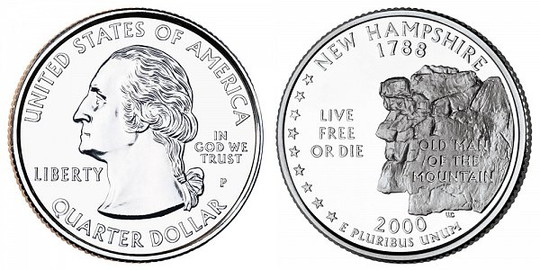 2000 P New Hampshire State Quarter 