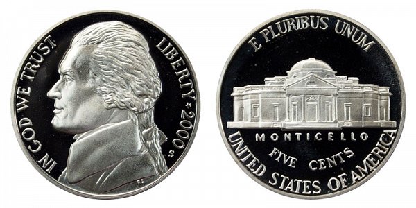 2000 S Jefferson Nickel Proof 