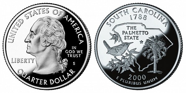 2000 S Proof South Carolina State Quarter 