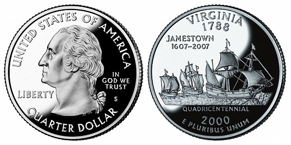 2000 S Proof Virgnia State Quarter