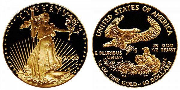 2000 W Proof Quarter Ounce American Gold Eagle - 1/4 oz Gold $10 