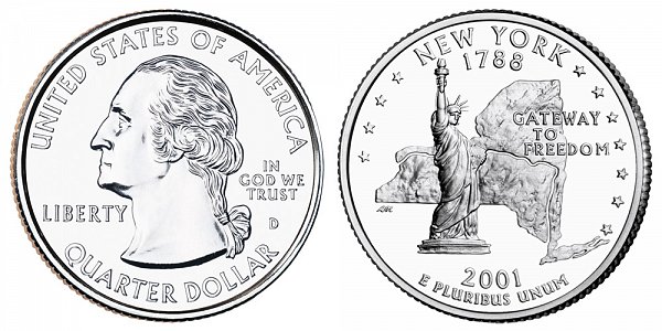 2001 D New York State Quarter 