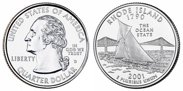 2001 D Rhode Island State Quarter 