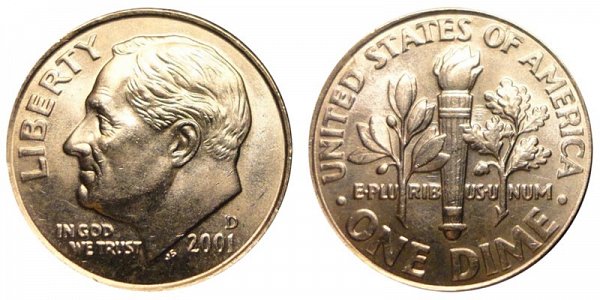 2001 D Roosevelt Dime