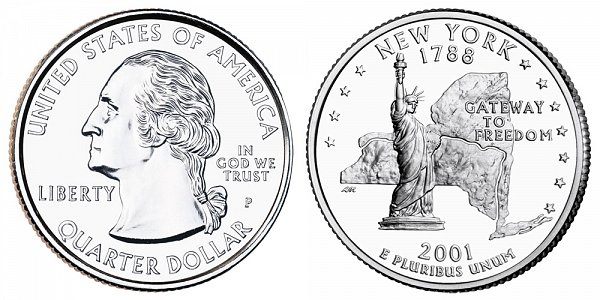 2001 P New York State Quarter 