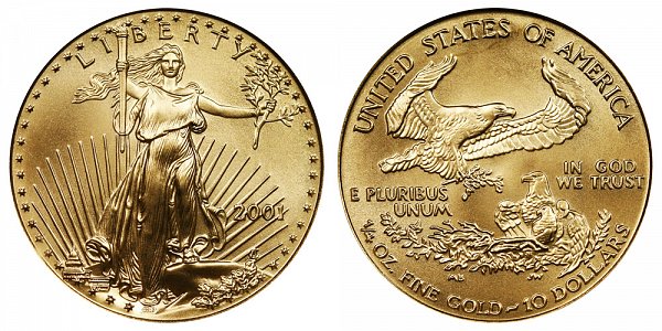 2001 Quarter Ounce American Gold Eagle - 1/4 oz Gold $10 