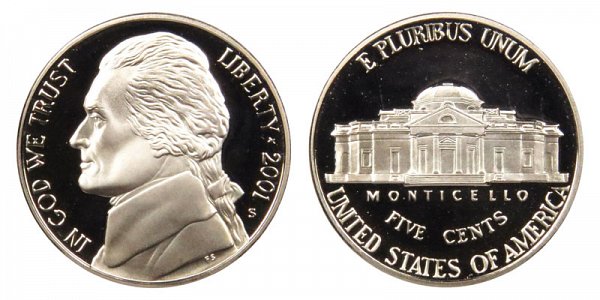 2001 S Jefferson Nickel Proof 