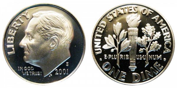 2001 S Roosevelt Dime Proof 