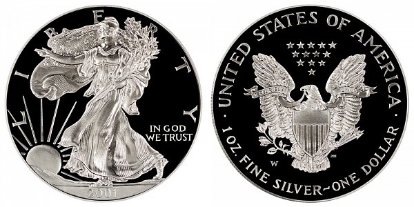 2001 W Proof American Silver Eagle 