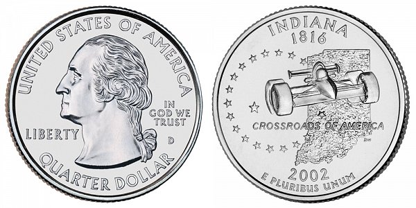 2002 D Indiana State Quarter