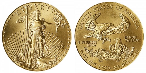 2002 Half Ounce American Gold Eagle - 1/2 oz Gold $25 