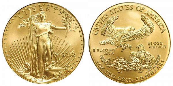 2002 One Ounce American Gold Eagle - 1 oz Gold $50 