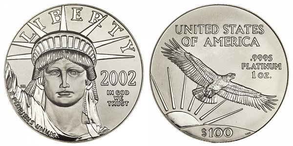 2002 One Ounce American Platinum Eagle - 1 oz Platinum $100 