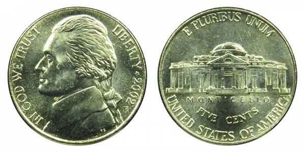 2002 P Jefferson Nickel 