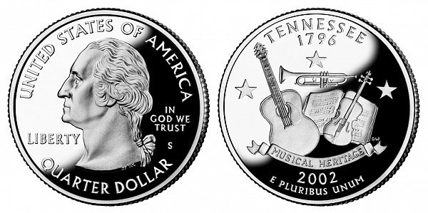 2002 S Proof Tennessee State Quarter 