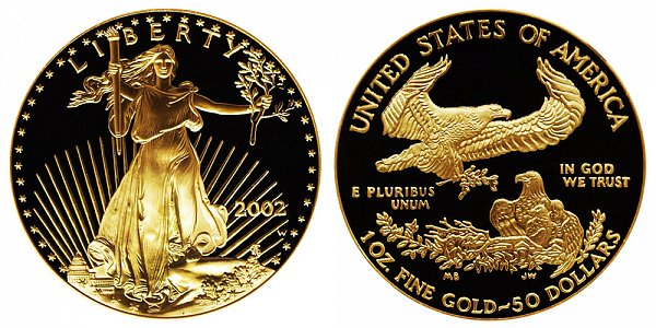 2002 W Proof One Ounce American Gold Eagle - 1 oz Gold $50 