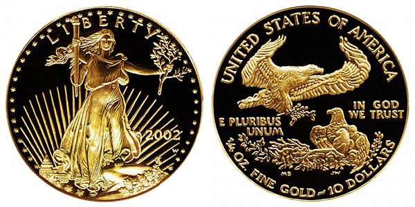 2002 W Proof Quarter Ounce American Gold Eagle - 1/4 oz Gold $10 