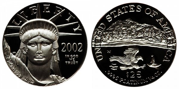 2002 W Proof Quarter Ounce American Platinum Eagle - 1/4 oz Platinum $25 