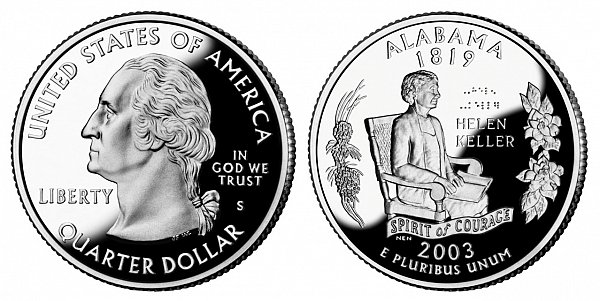 2003 S Proof Alabama State Quarter