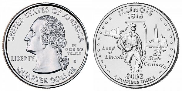 2003 D Illinois State Quarter 