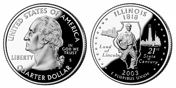 2003 S Proof Illinois State Quarter 