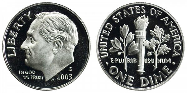 2003 S Roosevelt Dime Proof 