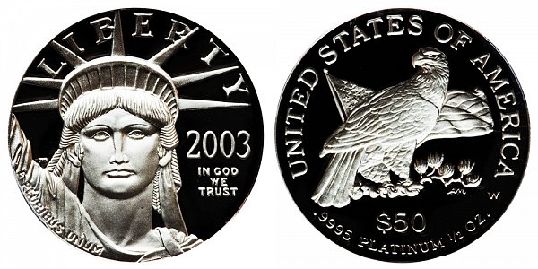 2003 W Proof Half Ounce American Platinum Eagle - 1/2 oz Platinum $50 
