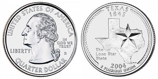 2004 D Texas State Quarter 