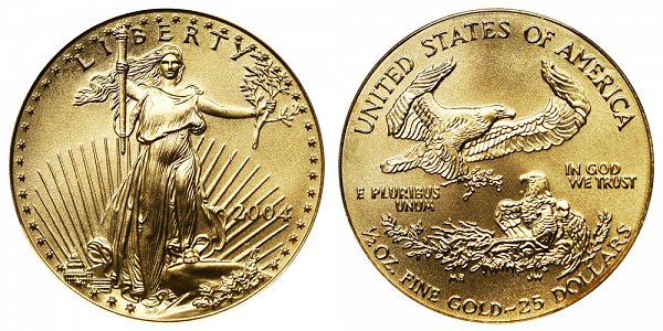 2004 Half Ounce American Gold Eagle - 1/2 oz Gold $25 