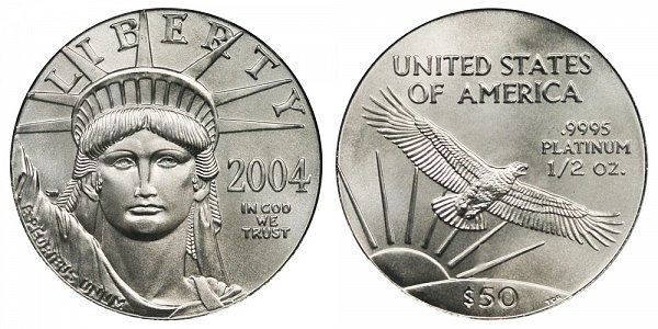 2004 Half Ounce American Platinum Eagle - 1/2 oz Platinum $50 