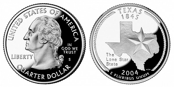 2004 S Proof Texas State Quarter 