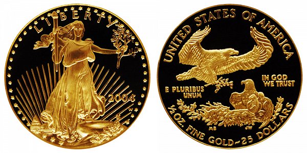 2004 W Proof Half Ounce American Gold Eagle - 1/2 oz Gold $25 