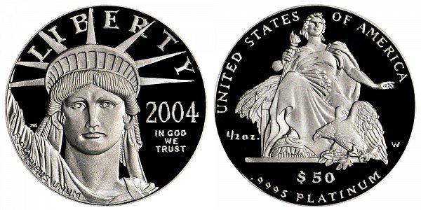 2004 W Proof Half Ounce American Platinum Eagle - 1/2 oz Platinum $50 