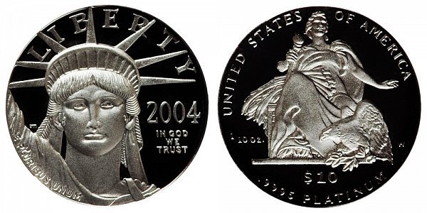 2004 W Proof Tenth Ounce American Platinum Eagle - 1/10 oz Platinum $10 